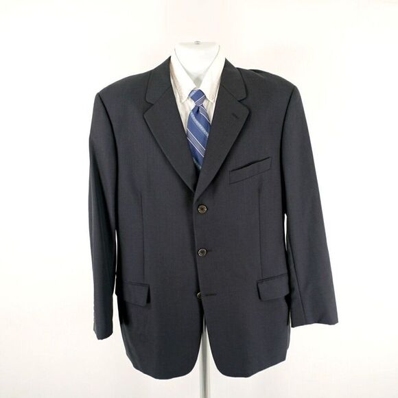 Calvin Klein Wool Blue Birdseye 3 Button Sport Coat 42R - Picture 5 of 15
